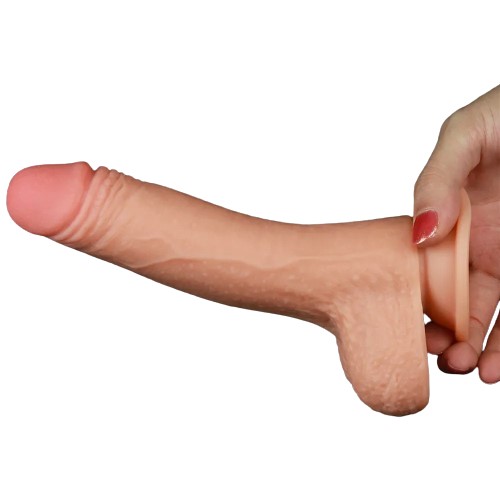 Гнущийся фаллоимитатор с эффектом двойной кожи Lovetoy Sliding-Skin Dual Layer Dong 18 см