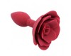 Красная силиконовая анальная пробка с розой S