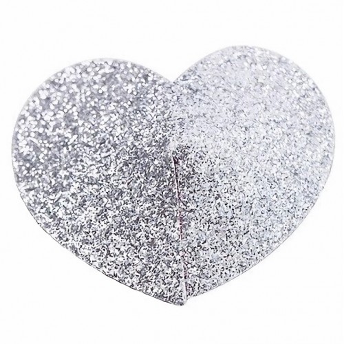 Блестящие пэстисы-сердечки серебристого цвета