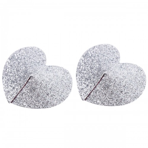 Блестящие пэстисы-сердечки серебристого цвета