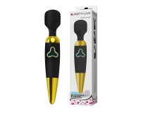 Вибромассажер Pretty Love Body Wand с 7 функциями вибрации черно-золотой