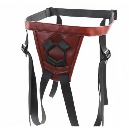 Трусики бордового цвета с креплением для страпона