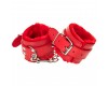Красные БДСМ наручники с мехом