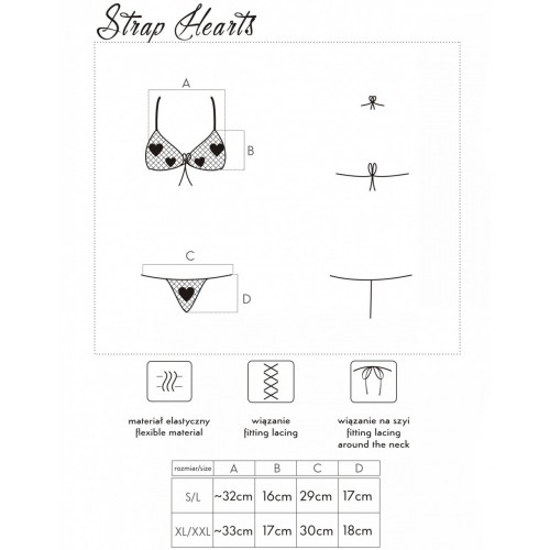 Комплект трусиков и бюстгальтера Strap Hearts S/L