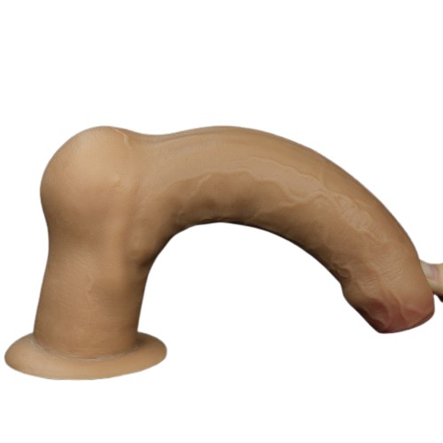 Реалистичный фаллоимитатор на присоске с мошонкой Dual Layered Handle Cock 28 см