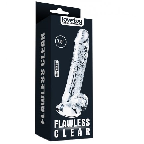 Прозрачный фаллос с мошонкой Lovetoy Flawless Clear Dildo 19 см Прозрачный фаллос с мошонкой Lovetoy Flawless Clear Dildo 19 см
