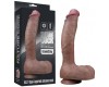 Реалистичный фаллос-мулат с большой мошонкой Lovetoy Silicone Cock 27 см