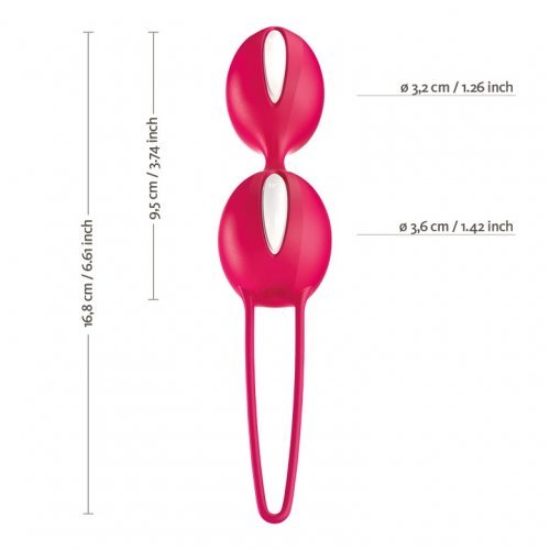 Вагинальные шарики Fun Factory Smartballs Duo красно-белые Вагинальные шарики Fun Factory Smartballs Duo красно-белые