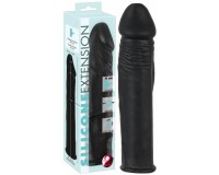 Удлиняющая черная насадка на пенис Silicone Extension + 4 см