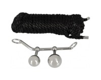 Набор для бондажа с металлическим аналлоком и веревкой Bondage Plugs with Rope