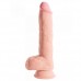 Большой фаллос с мошонкой на присоске King Cock Plus Triple Density 28 см