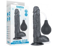 Черный фаллос с имитацией семяизвержения Lovetoy Squirt Extreme 26 см
