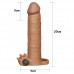 Удлиняющая насадка на пенис с вибрацией X-Tender Penis Sleeve мулат + 5 см
