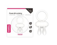 Белое виброкольцо Power Clit Cockring Rabbit