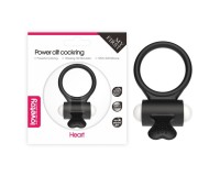 Виброкольцо чёрное Power Heart Clit Cockring
