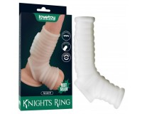 Рельефная вибронасадка на пенис и мошонку Vibrating Wave Knights Ring with Scrotum Sleeve