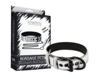 Ошейник с поводком на цепи Bondage Fetish Black Matt Collar With Leash серебристый