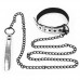 Ошейник с поводком на цепи Bondage Fetish Black Matt Collar With Leash серебристый