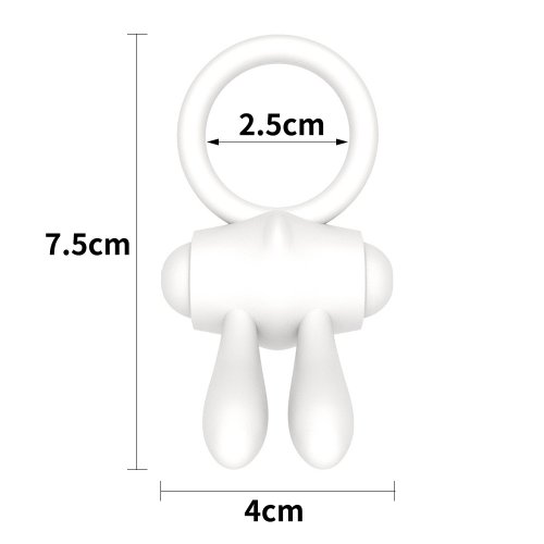Белое виброкольцо Power Clit Cockring Rabbit