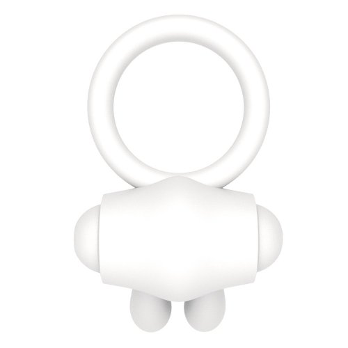 Белое виброкольцо Power Clit Cockring Rabbit