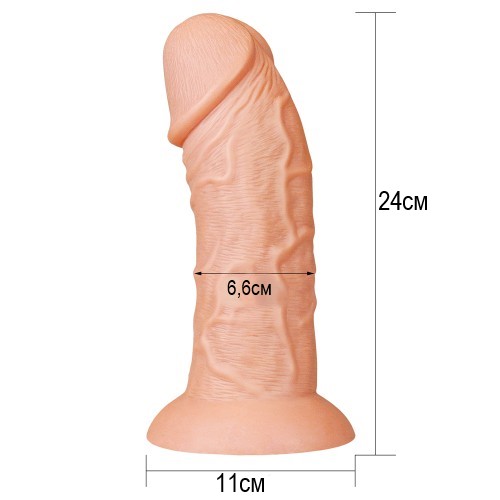 Большой изогнутый фаллос на присоске Lovetoy Realistic Curved Dildo 24 см Большой изогнутый фаллос на присоске Lovetoy Realistic Curved Dildo 24 см