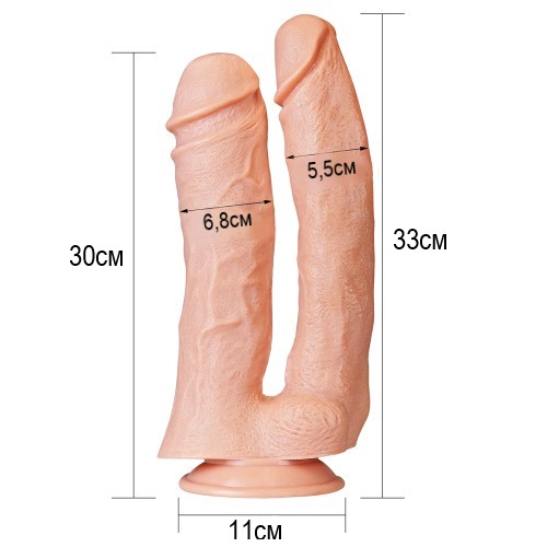 Огромный двойной фаллос на присоске Lovetoy Realistic Mega Double Dildo 33 см Огромный двойной фаллос на присоске Lovetoy Realistic Mega Double Dildo 33 см