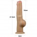 Реалистичный фаллоимитатор на присоске с мошонкой Dual Layered Handle Cock 28 см