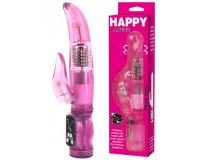 Вибратор Hi-Tech с ротацией и клиторальным стимулятором Happy Angel