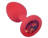 Красная силиконовая пробка с алым стразом S