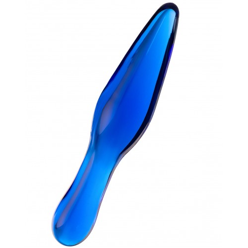 Двусторонний синий фаллос из стекла Sexus Glass 18 см Двусторонний синий фаллос из стекла Sexus Glass 18 см