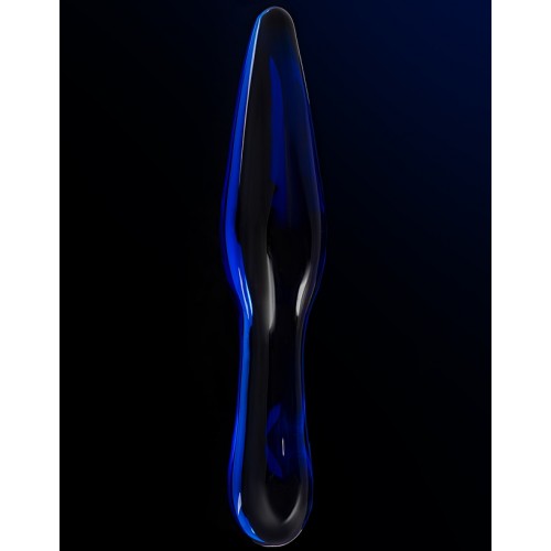 Двусторонний синий фаллос из стекла Sexus Glass 18 см Двусторонний синий фаллос из стекла Sexus Glass 18 см