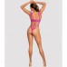 Смелое розовое боди-сетка с соблазнительными вырезами S/L