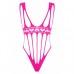 Смелое розовое боди-сетка с соблазнительными вырезами S/L