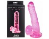 Прозрачный фаллоимитатор с мошонкой Intergalactic Oxygen Pink 17 см