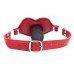 Силиконовый кляп-фаллос на красном ремне 7x4 см