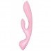 Двусторонний вибратор с клиторальным стимулятором Satisfyer Triple Oh Pink