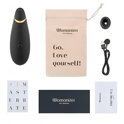 Бесконтактный вакуумно-волновой стимулятор клитора Womanizer Premium черный Бесконтактный вакуумно-волновой стимулятор клитора Womanizer Premium черный