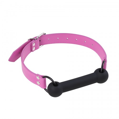 Черный кляп-трензель с розовым ремешком Черный кляп-трензель с розовым ремешком