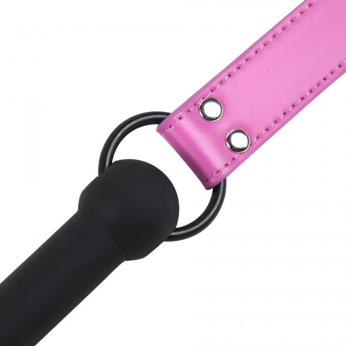 Черный кляп-трензель с розовым ремешком Черный кляп-трензель с розовым ремешком