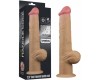 Рельефный фаллос с высоко посаженной мошонкой Lovetoy Silicone Cock 33 см