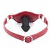 Силиконовый кляп-фаллос на красном ремне 7x4 см
