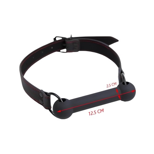 Черный кляп-трензель с черным ремешком Черный кляп-трензель с черным ремешком