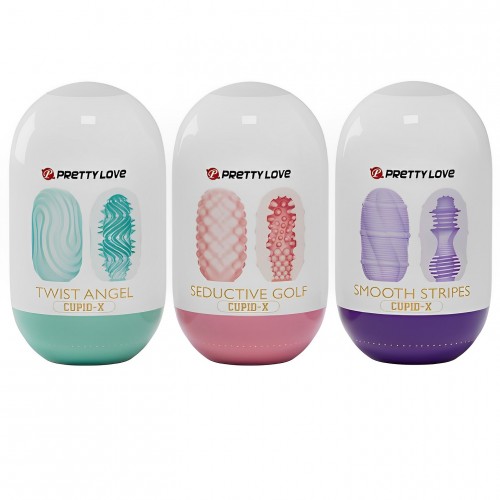 Двустороннее яйцо-мастурбатор Pretty Love Smooth Stripes Cupid-X Двустороннее яйцо-мастурбатор Pretty Love Smooth Stripes Cupid-X