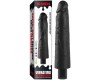 Реалистичный черный вибратор с рельефным стволом X-Men Vibrating Siliсone Cock 22 см