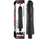 Реалистичный черный вибратор с рельефным стволом X-Men Vibrating Siliсone Cock 25 см