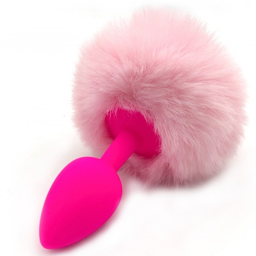 Анальная пробка со светло-розовым хвостом Анальная пробка со светло-розовым хвостом