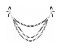 Зажимы для сосков с тройной черной цепочкой