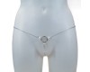Трусики-стринги с бусинами серебристые