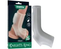 Рельефная вибронасадка на пенис и мошонку Vibrating Ridge Knights Ring with Scrotum Sleeve