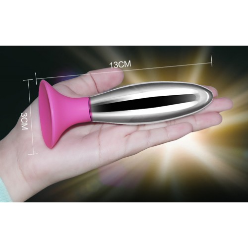 Анальная пробка Bobby серебристо-розовая Анальная пробка Bobby серебристо-розовая